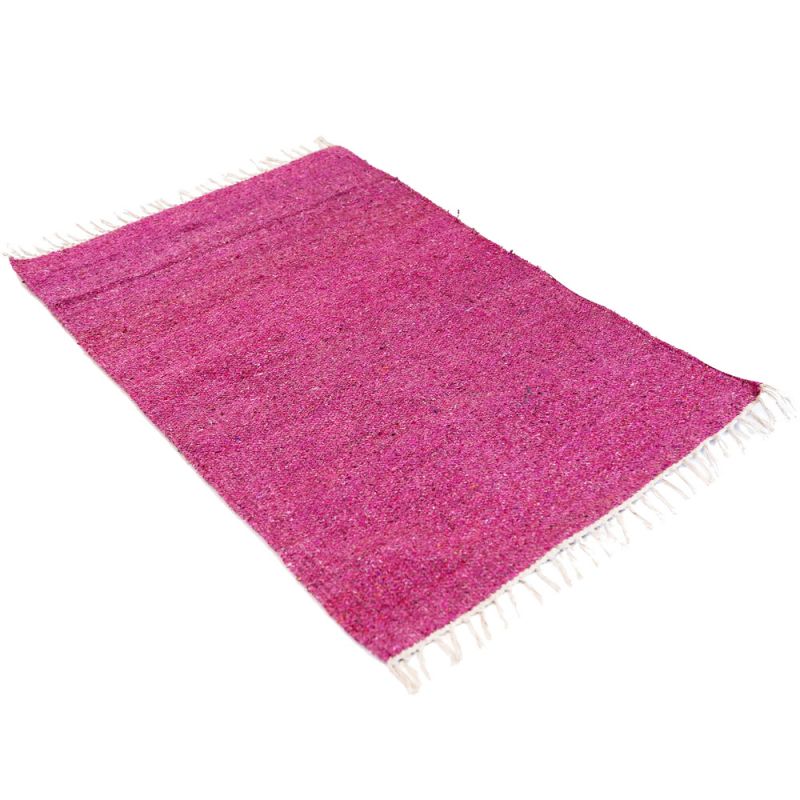 Plain Recycled Yarn Rug Grape(GP) 75 x 135cm