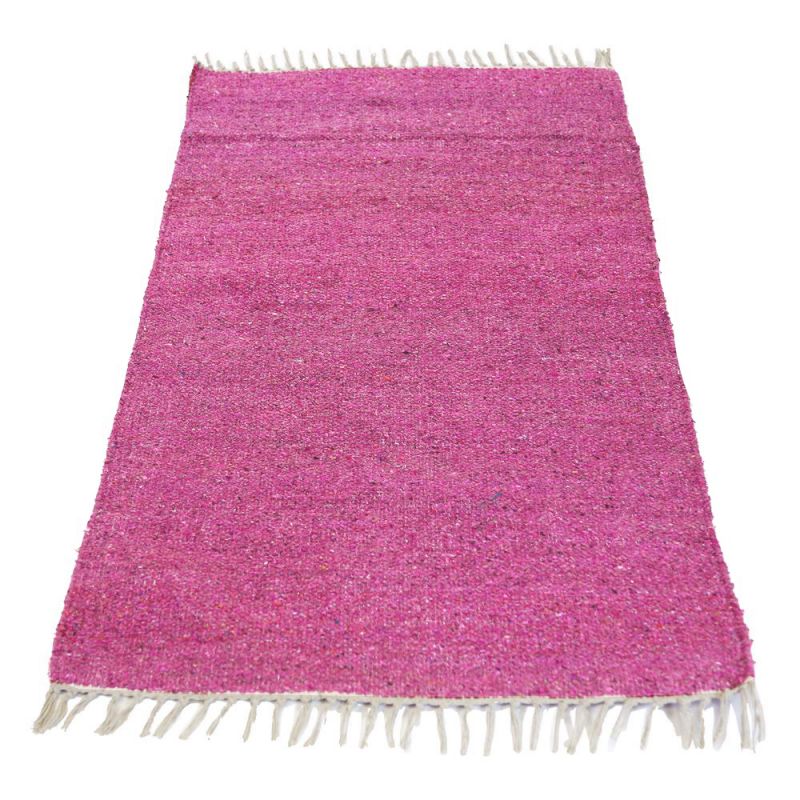 Plain Recycled Yarn Rug Grape(GP) 75 x 135cm