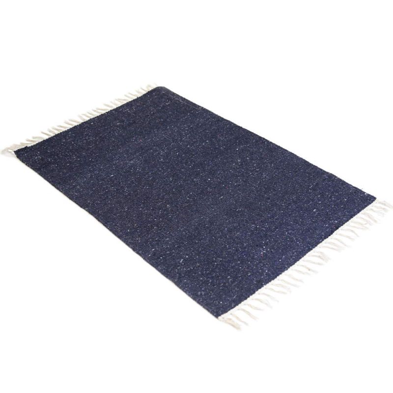 Plain Recycled Yarn Rug Navy(NV) 90 x 150cm