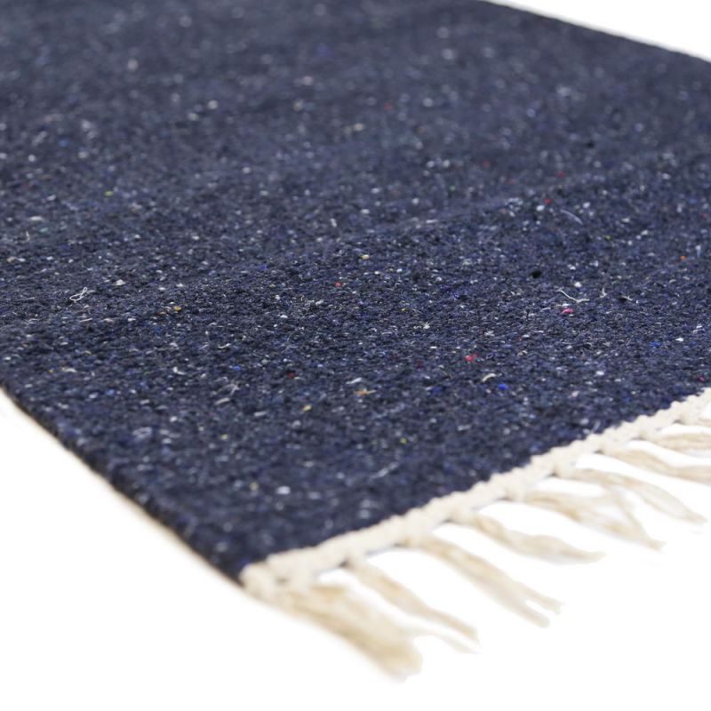 Plain Recycled Yarn Rug Navy(NV) 90 x 150cm