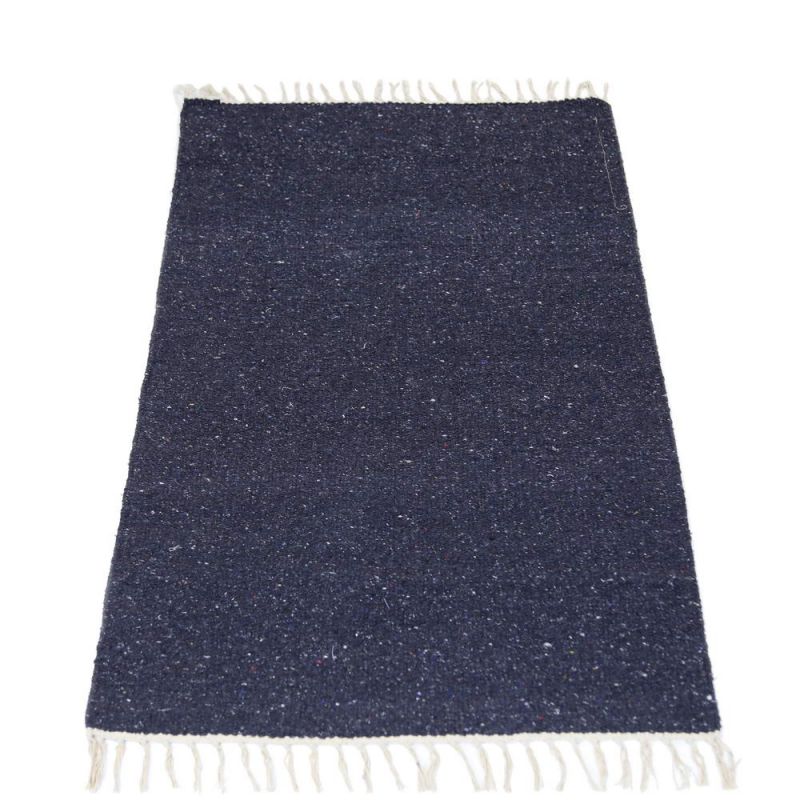 Plain Recycled Yarn Rug Navy(NV) 90 x 150cm