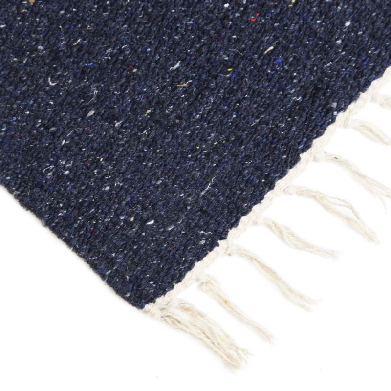 Plain Recycled Yarn Rug Navy(NV) 75 x 135cm