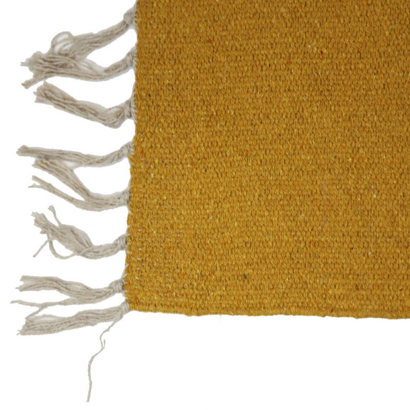 Hesha plain recycled yarn rug, old gold, 60x90cm