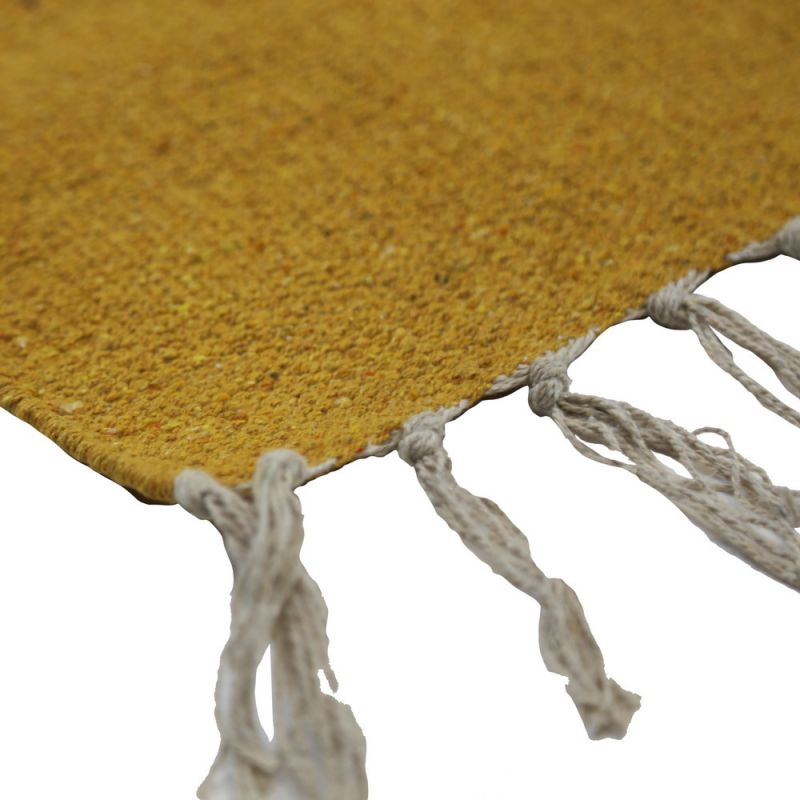 Hesha plain recycled yarn rug, old gold, 60x90cm