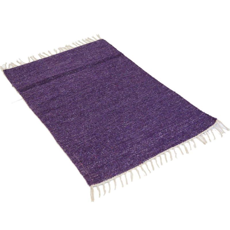 Plain Recycled Yarn Rug Purple(P) 90 x 150cm