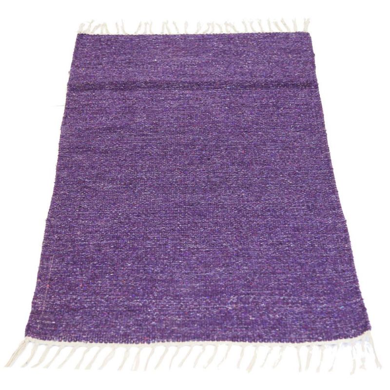 Plain Recycled Yarn Rug Purple(P) 90 x 150cm