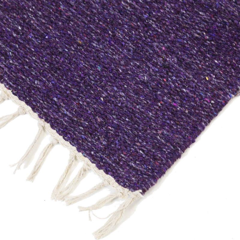 Plain Recycled Yarn Rug Purple(P) 90 x 150cm