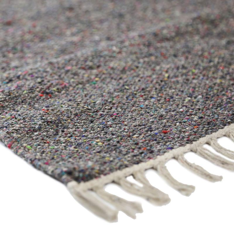 Plain Recycled Yarn Rug Silver(S) 90 x 150cm