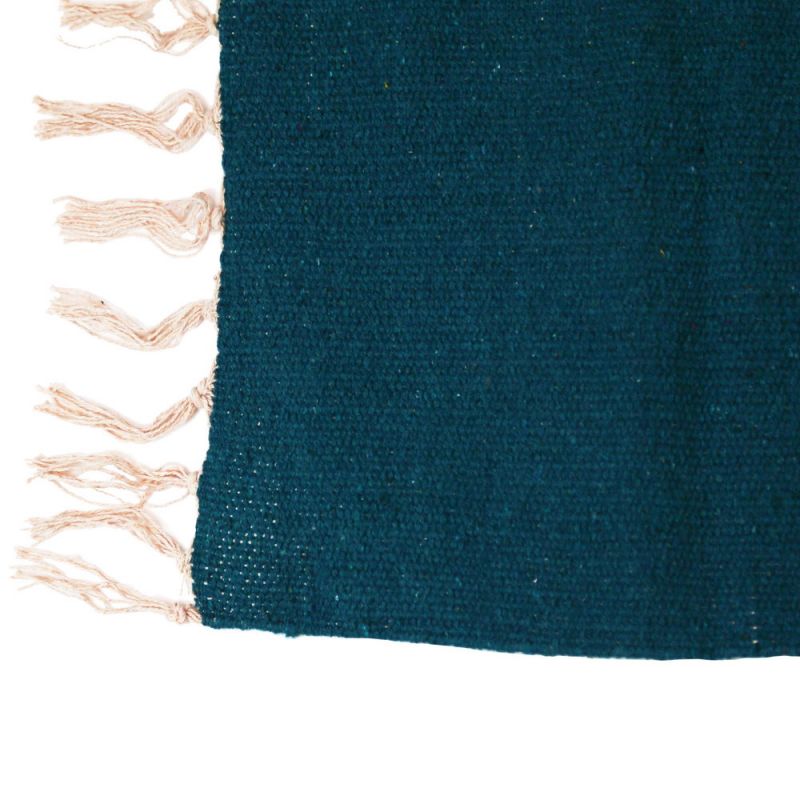Hesha plain recycled yarn rug, teal, 60x90cm