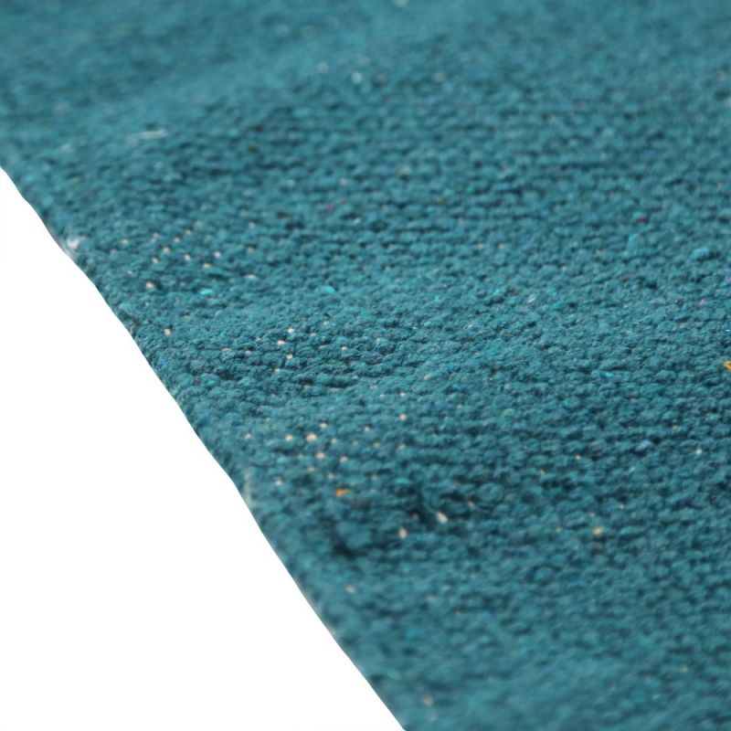 Hesha plain recycled yarn rug, teal, 60x90cm