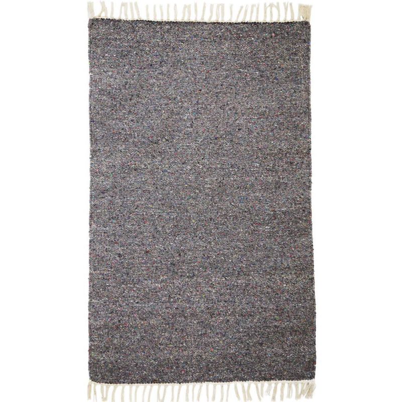 Plain Recycled Yarn Rug Silver(S) 90 x 150cm