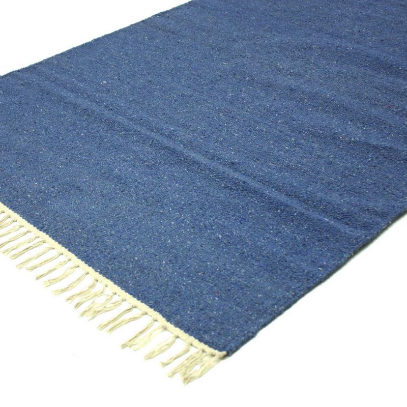 Plain Recycled Yarn Rug Indigo(IN) 90 x 150cm