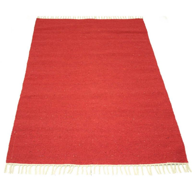 Plain Recycled Yarn Rug Red(RD) 90 x 150cm