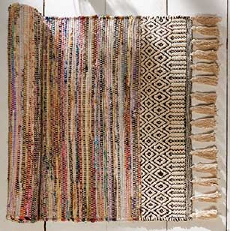 Chenille Rug With Chunky Tassels 75 x 135cm