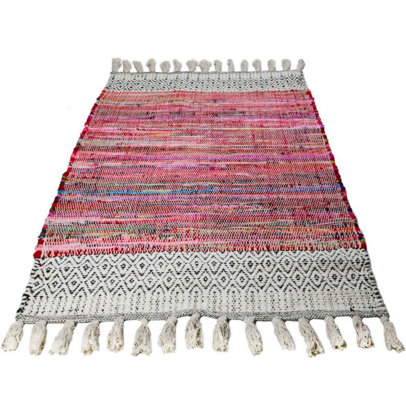 Chenille Rug With Chunky Tassels