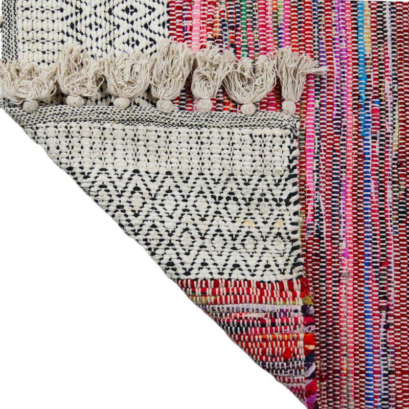 Chenille Rug With Chunky Tassels