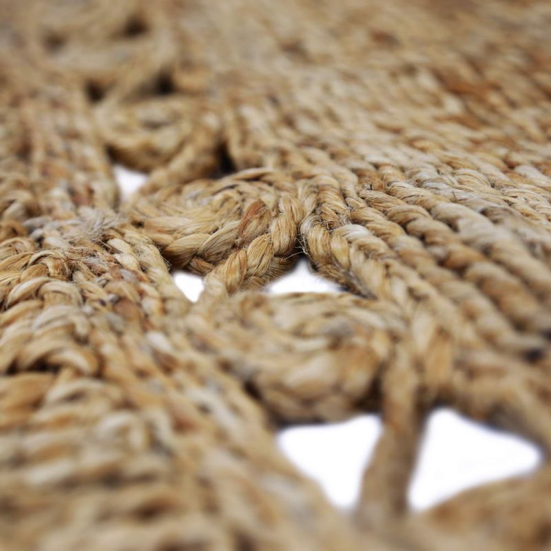 Kalavi round jute braided openweave rug 90x90cm