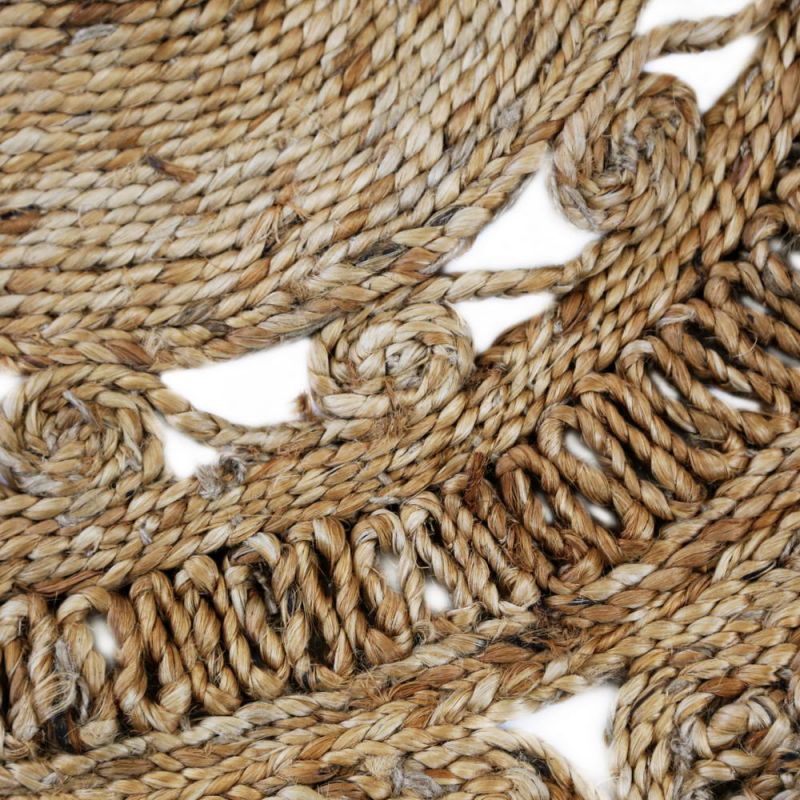 Kalavi round jute braided openweave rug 90x90cm