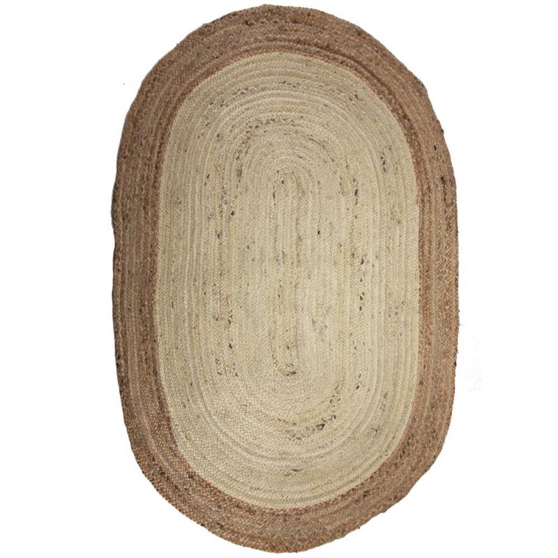 Oval Jute Braided Rug 120x180cm