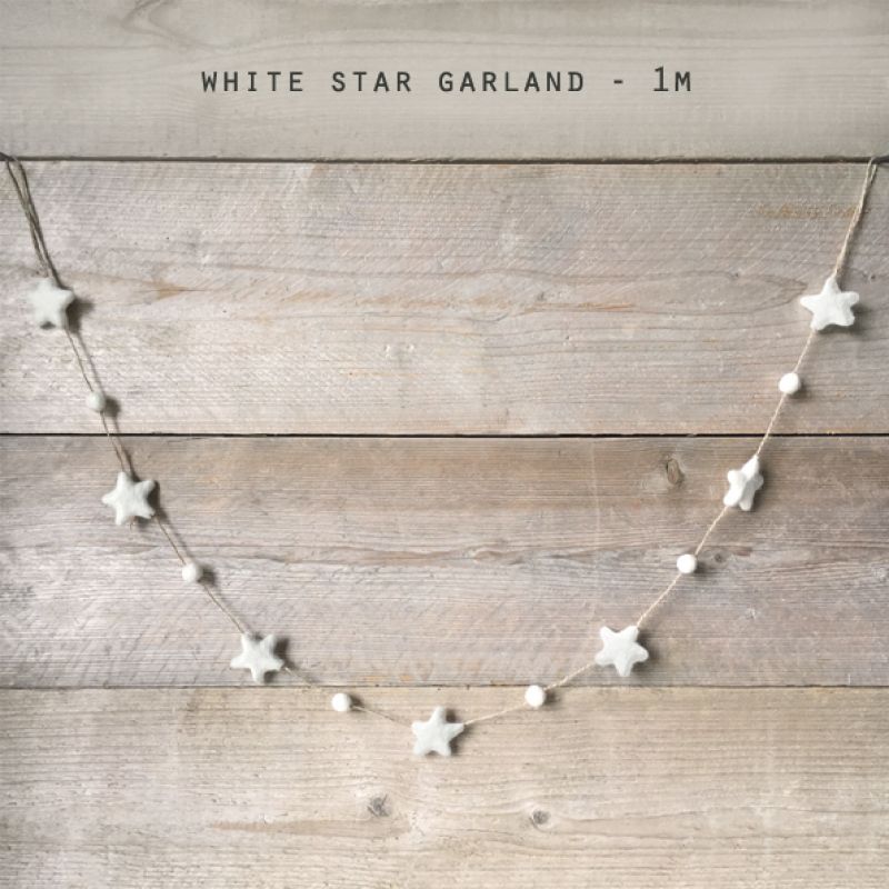 Felt garland-White stars