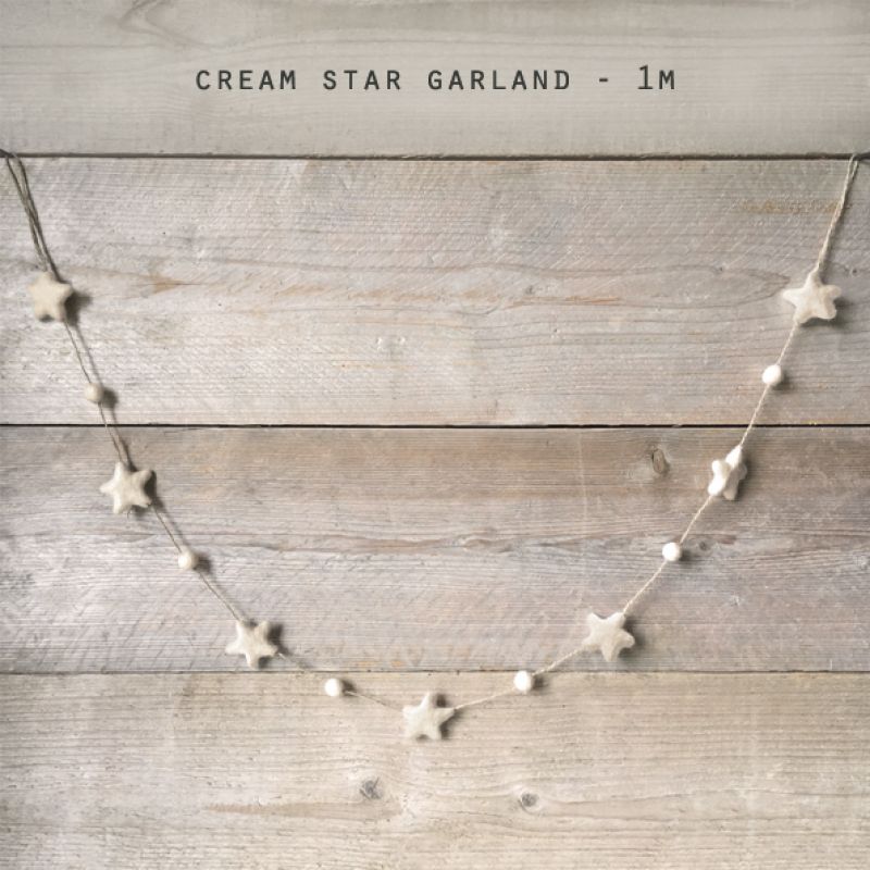 Felt garland-Cream stars
