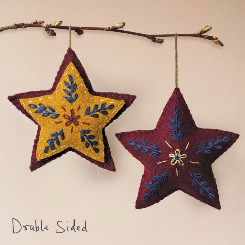 Στολίδι φελτ Folk Art 7,5εκ. - Κόκκινο αστέρι
