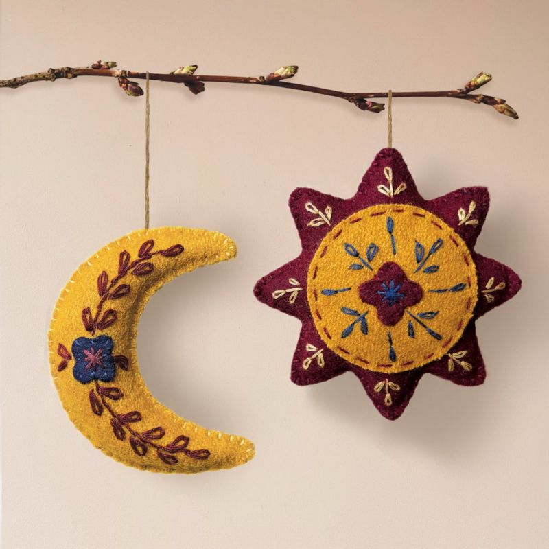 Στολίδι φελτ Folk Art 7,5εκ. - Ήλιος