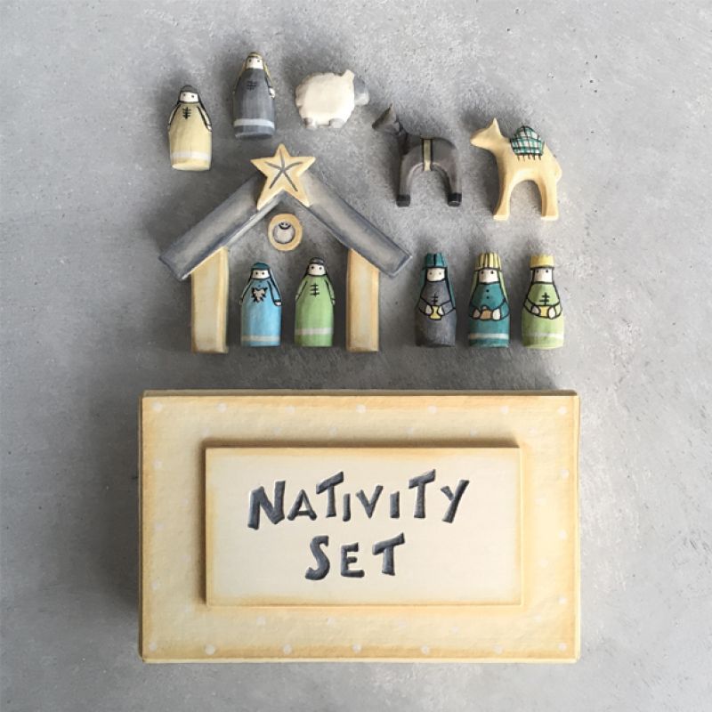 Φάτνη μικρή ξυλόγλυπτη 17x10εκ. Κρεμ