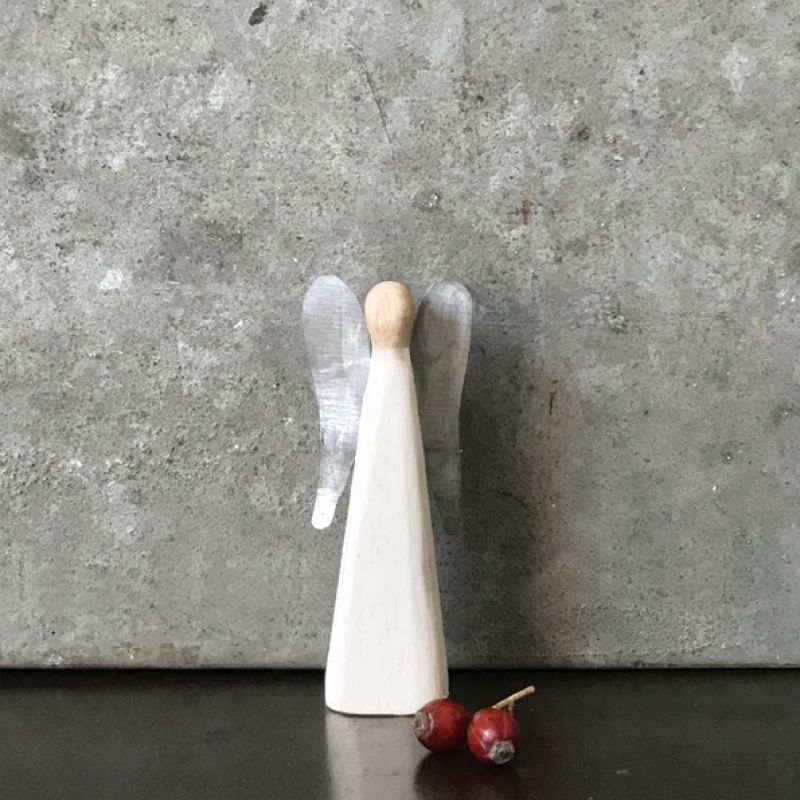 Tall white angel metal wings-Small