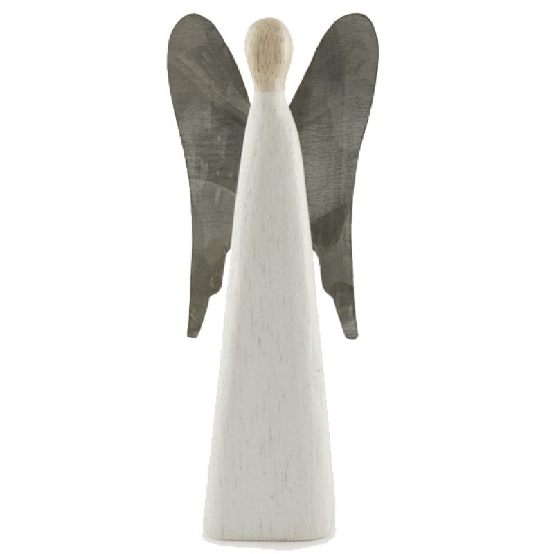 Tall white angel metal wings-Large