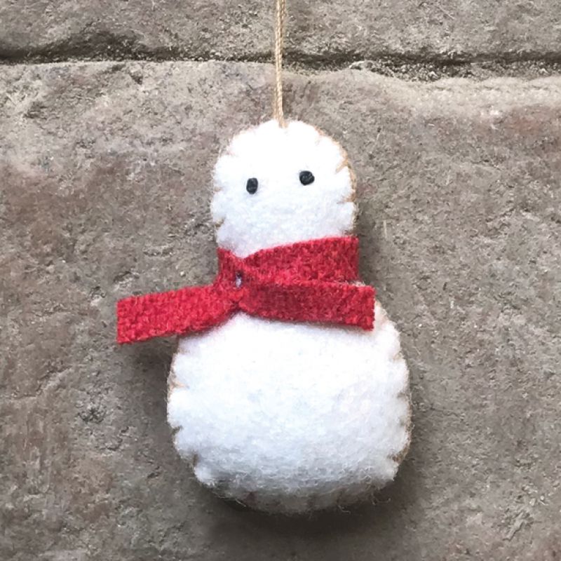 Χιονάνθρωπος στολίδι φελτ - Μίνι 4,5εκ.