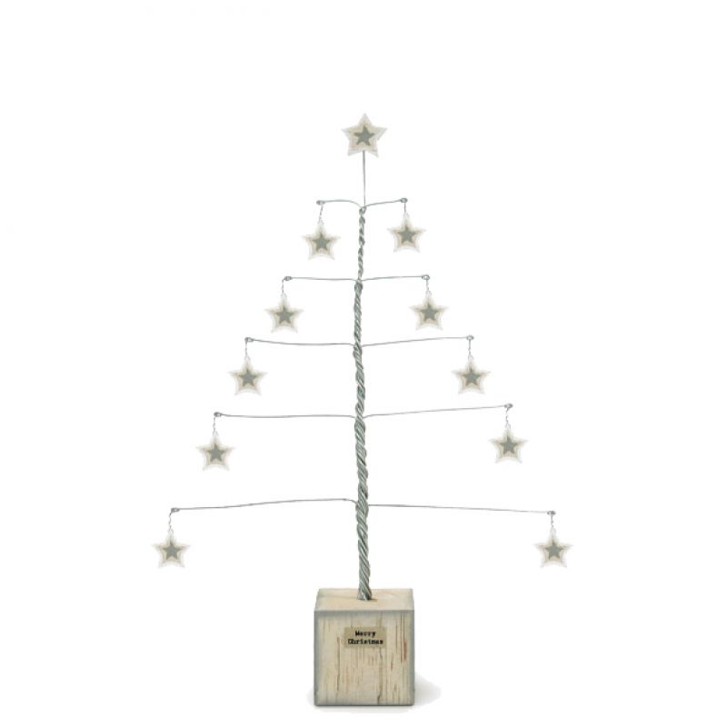 Δέντρο με αστέρια - Ασημί 30εκ.