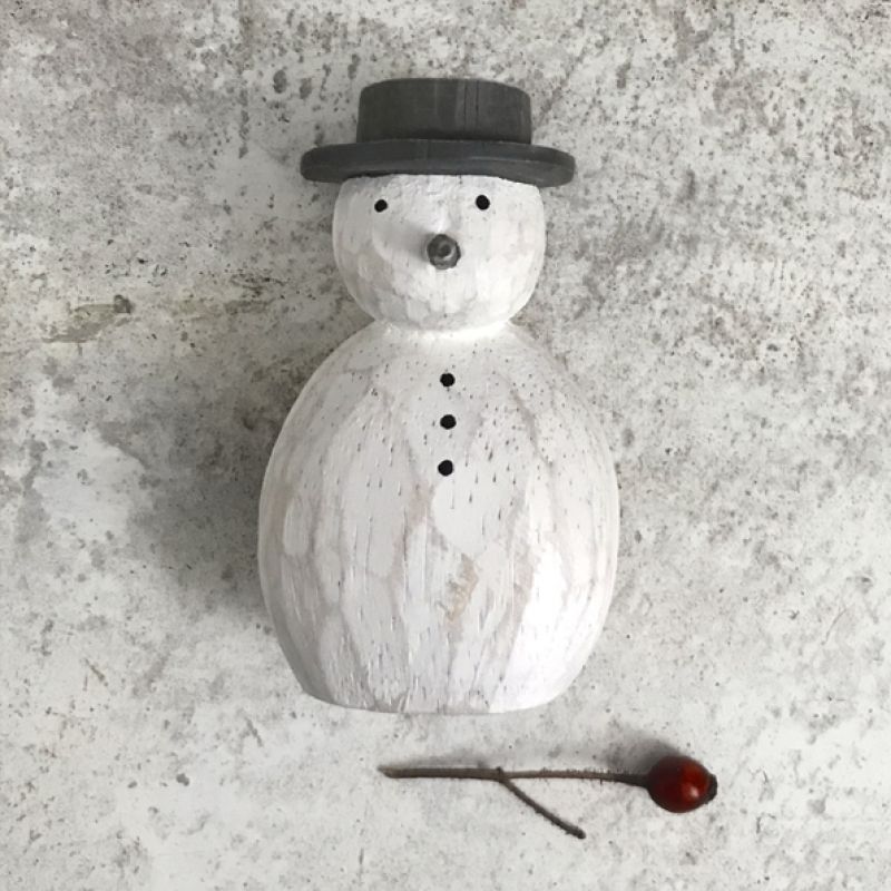 Round wood snowman