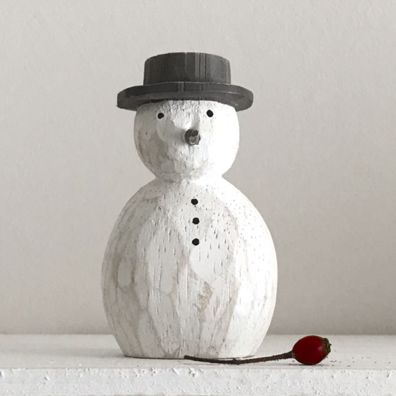 Round wood snowman