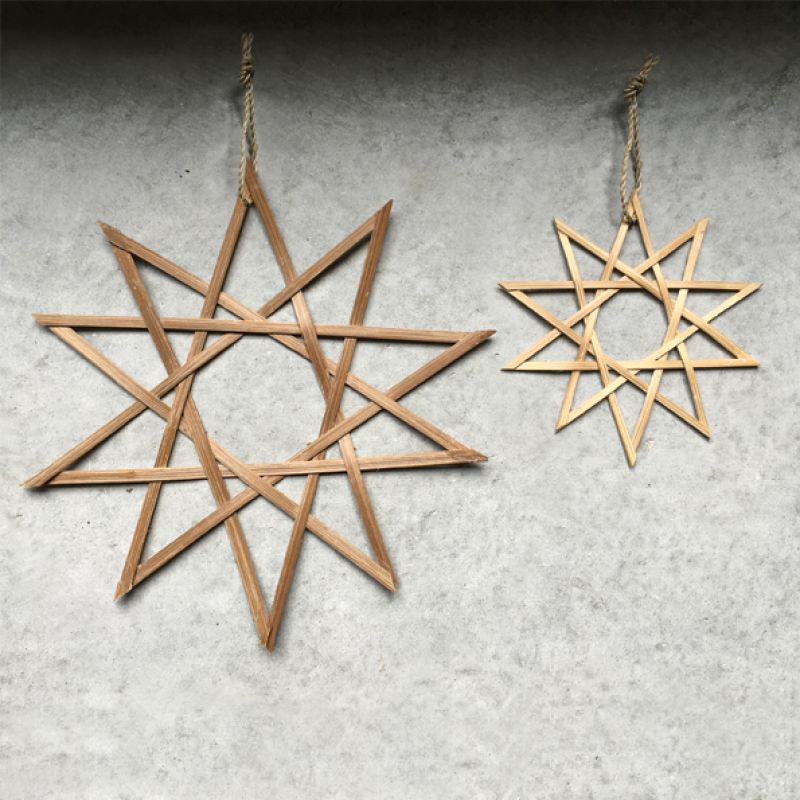Star-Small ten pointed woven bamboo