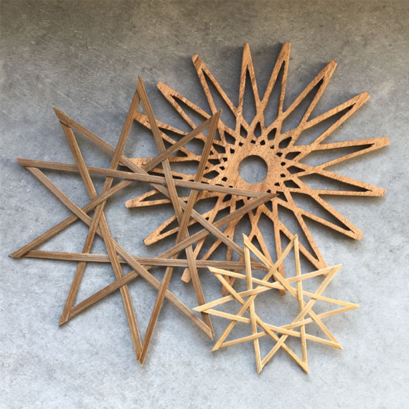 Star-Small ten pointed woven bamboo