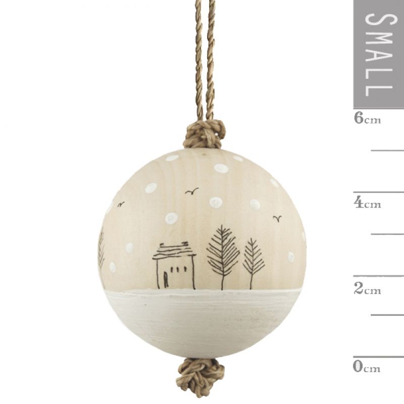 Wood bauble-Snowy houses