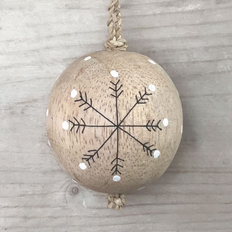 Wood bauble-Snowflakes