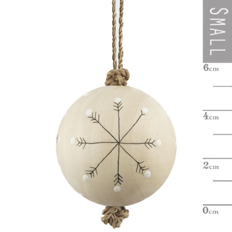 Wood bauble-Snowflakes