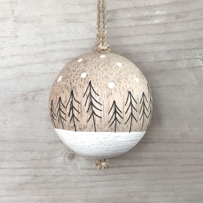 Wood bauble-Winter trees