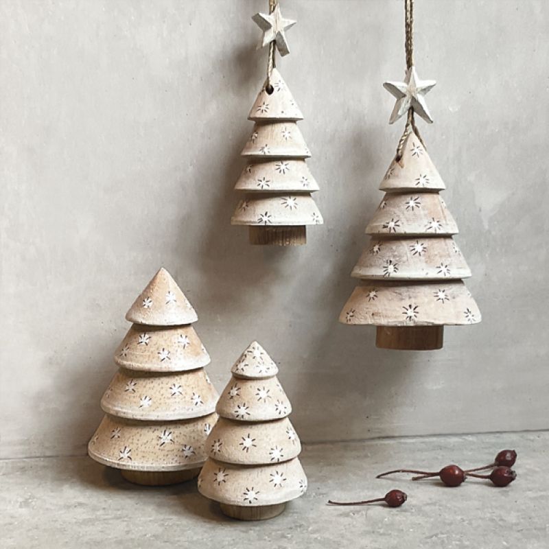 Wood tree decoration dots-Small