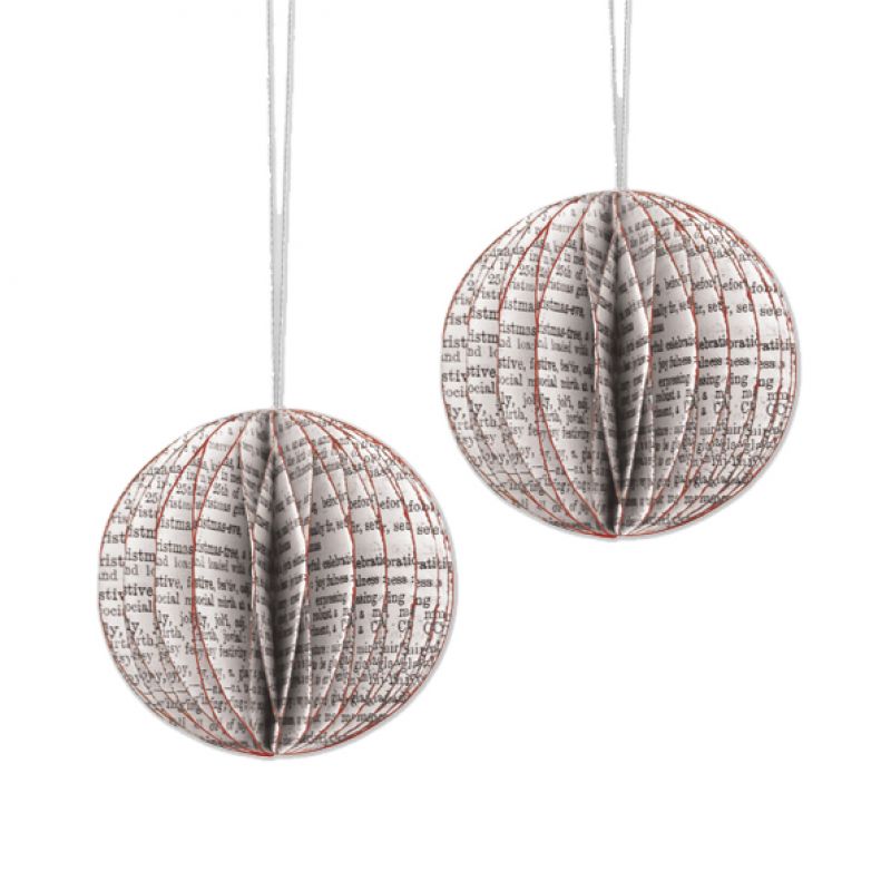 Cardboard honeycomb paper baubles pack of 2