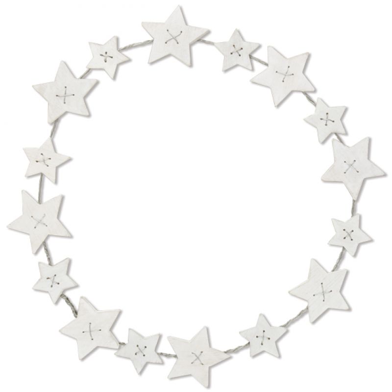 Στεφάνι ξύλινα αστέρια 23,5εκ.