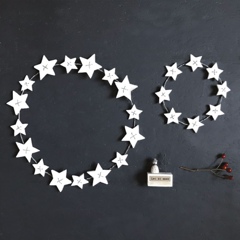 Στεφάνι ξύλινα αστέρια 23,5εκ.