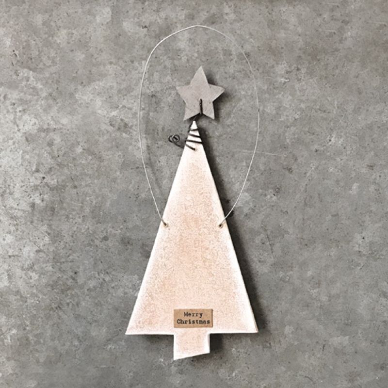 Flat hanging Christmas tree with star 