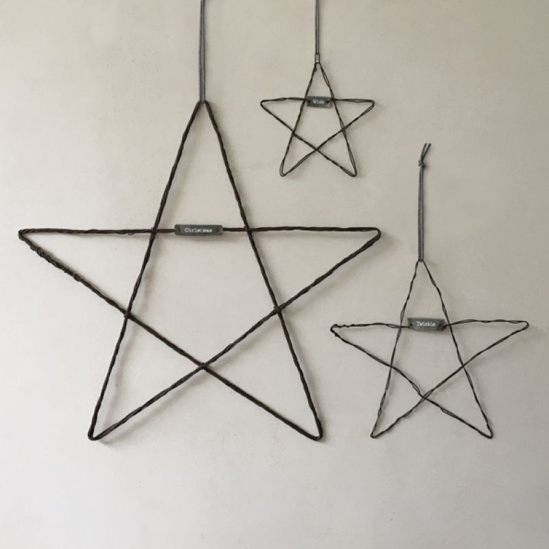 Metal hanging star-Wish/ Sml