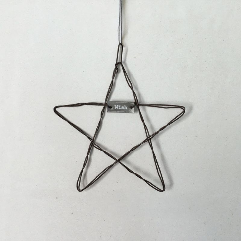 Metal hanging star-Wish/ Sml