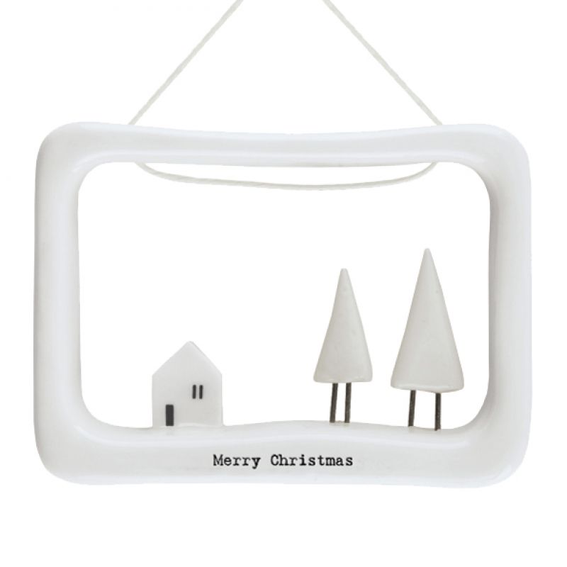Porcelain open frame  – Merry Christmas  (7 x 9cm)