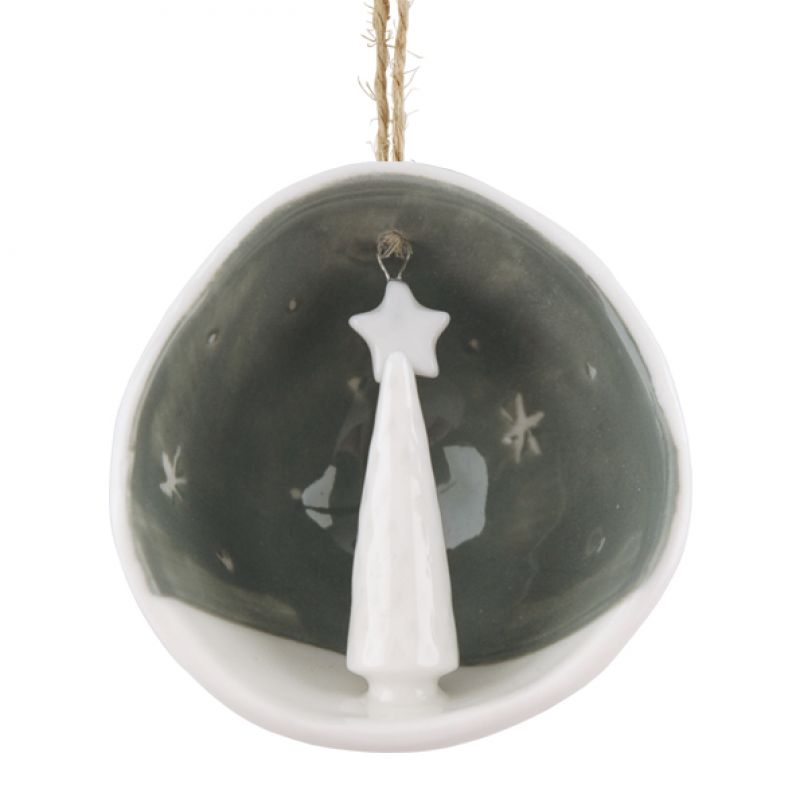 Half porcelain bauble-Merry Christmas