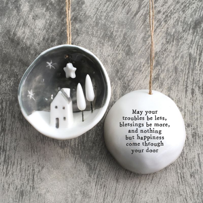 Half porcelain bauble-May your troubles